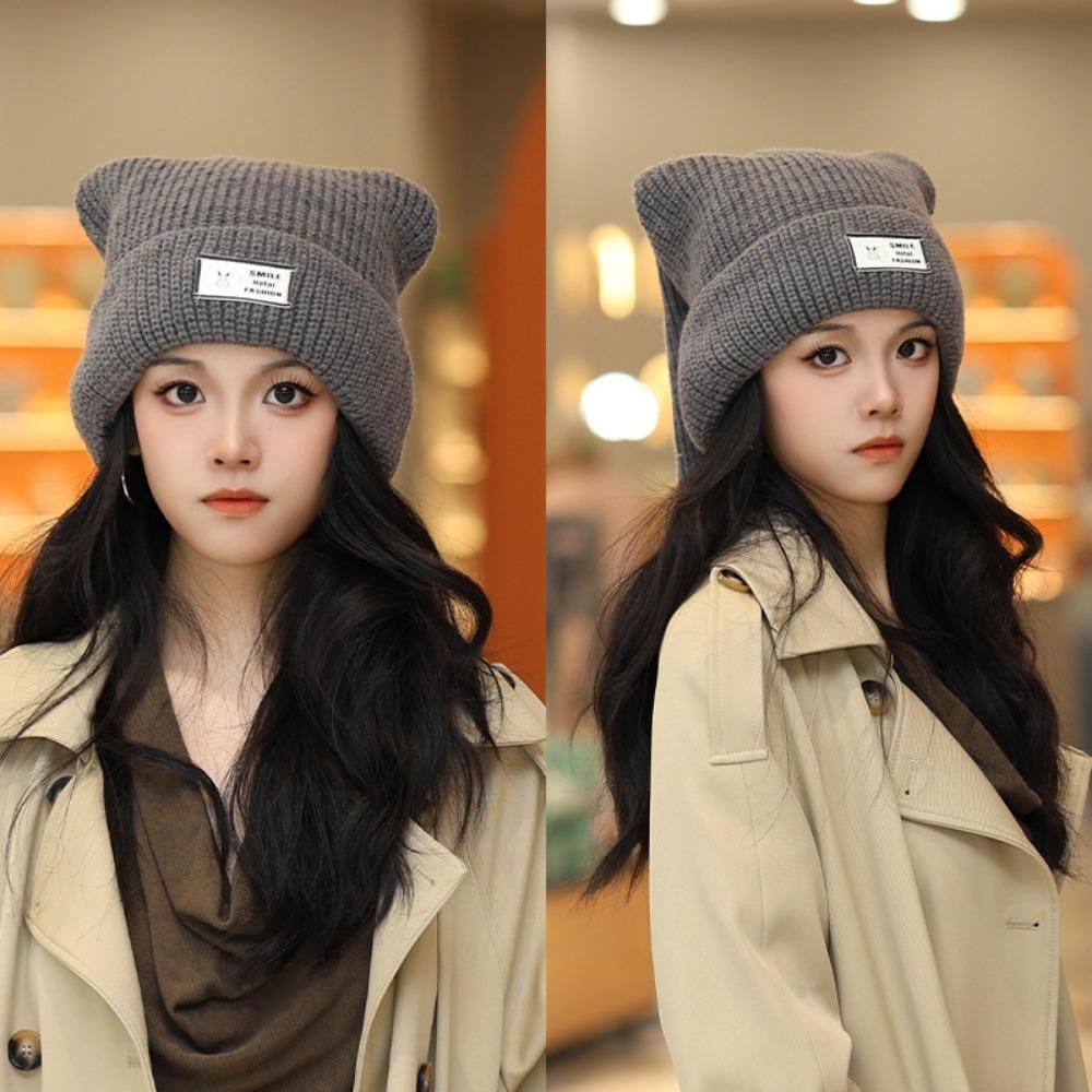 Fashion Autumn and Winter Knitted Wool Hat Rabbit Ears Warm Tide Hat Niche Design Ear Protection Cap Men Women