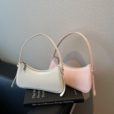 Mode Textur trendige Halbmond Knödel Tasche Achseltasche Damen lässig einfarbig Damentasche Achsel-Schultertasche