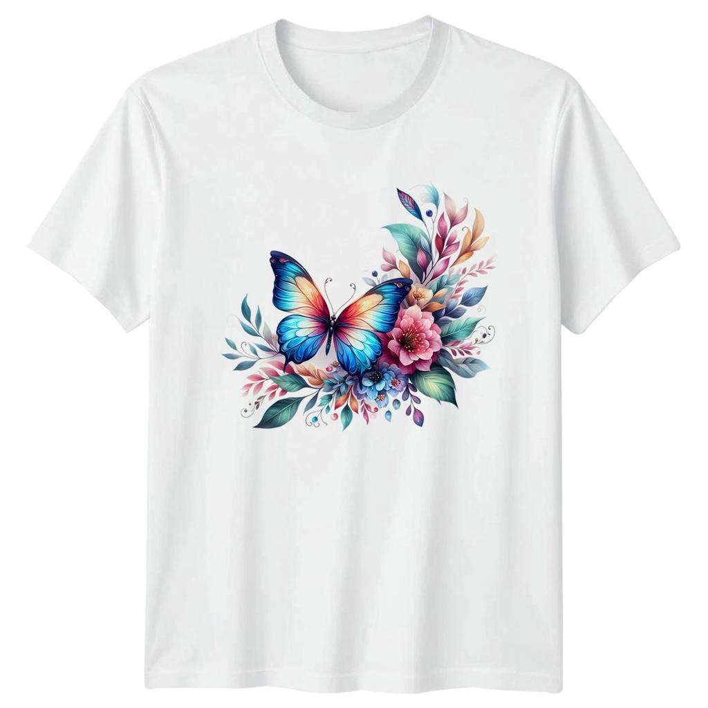 Vibrant Butterfly Floral Nature Mens Womens Graphic Tee