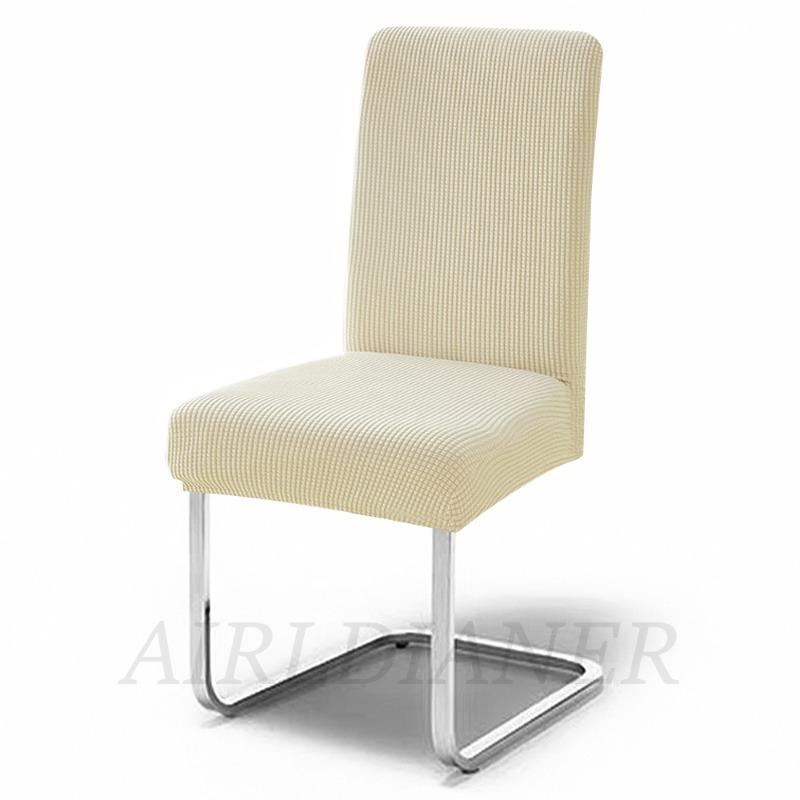 

Solid Jacquard Chair Covers Polar Fleece Chair Covers Stretch Spandex Dining Room Seat Cover Protector for Home Kitchen Hotel 1-pc