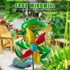 Frog Decoration Garden Outdoor Metal Frog Shape Windmill Outdoor Cute Frog Decoration Metal Silhouette Garden