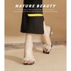 7315 High-heeled Slippers Women's New Transparent Crystal Heel Cool Slippers Square-heeled Sandals In Summer 2025
