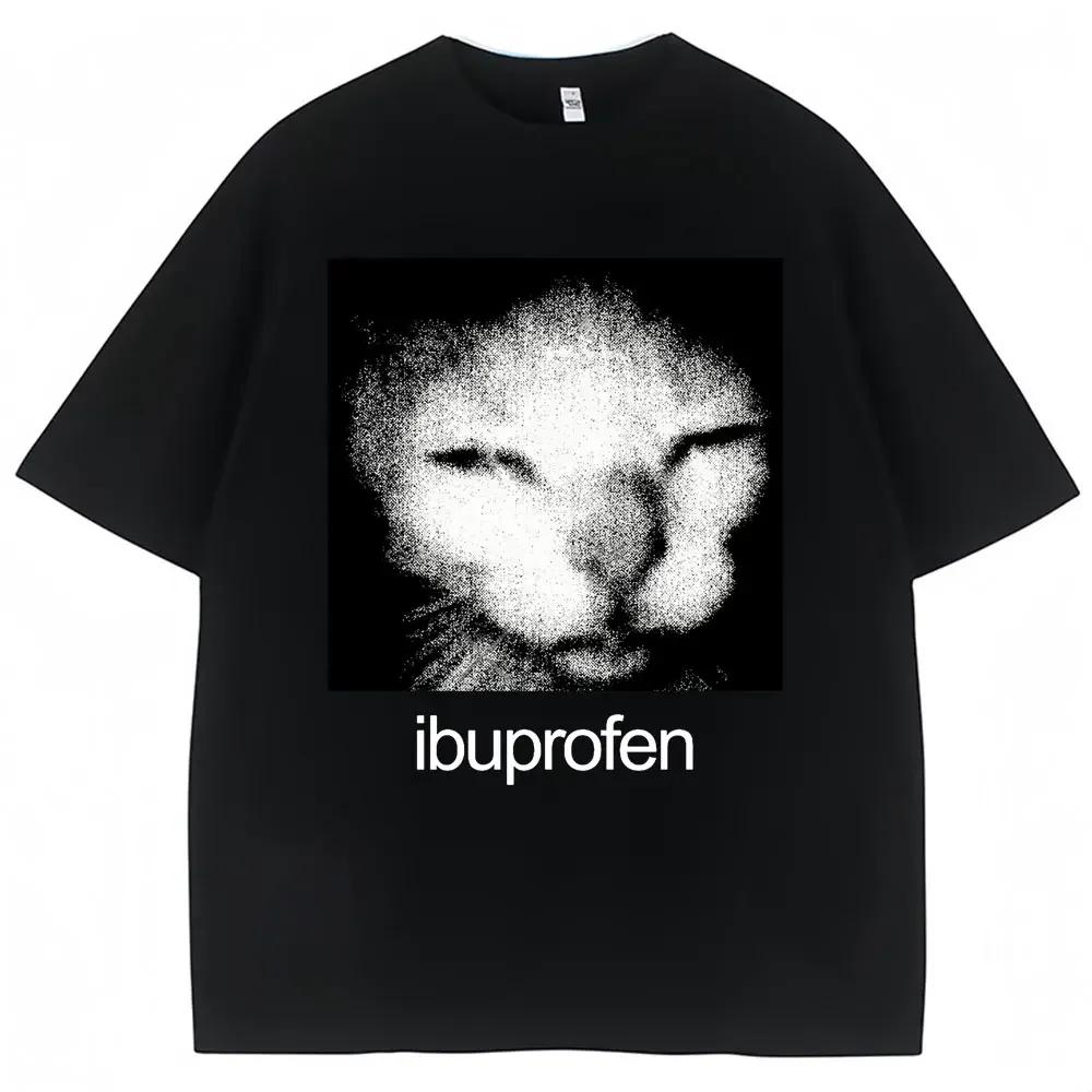 

Vintage Funny Ibuprofen Cat Meme Graphic Womens Harajuku Short Sleeve Casual Womens Tshirt Clothing Street Aesthetic Clothes S