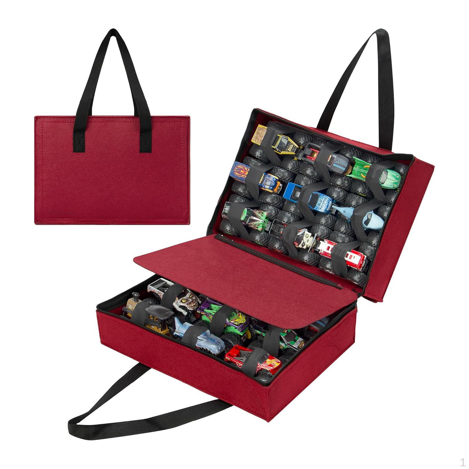 

Сумка для хранения игрушек с молниями, переноска, легкая, вмещает 18 мини-игрушек, машинок, подарок, защита