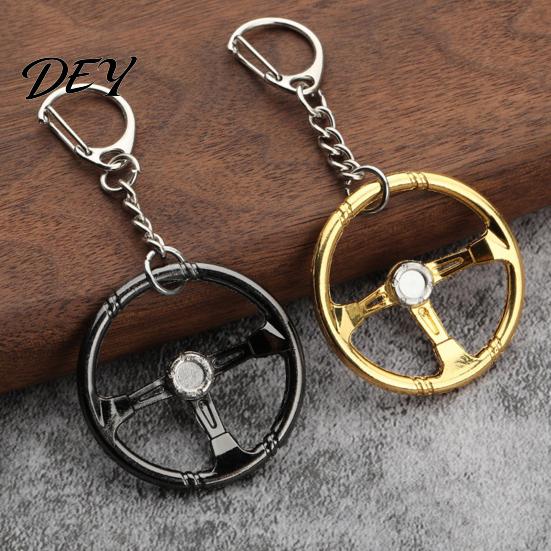 Wear Resistant Key Chain Steering Wheel Keychain for Backpacks, Metal Car Ring Holder, Decorative Handbag Charm Pendant Lovers