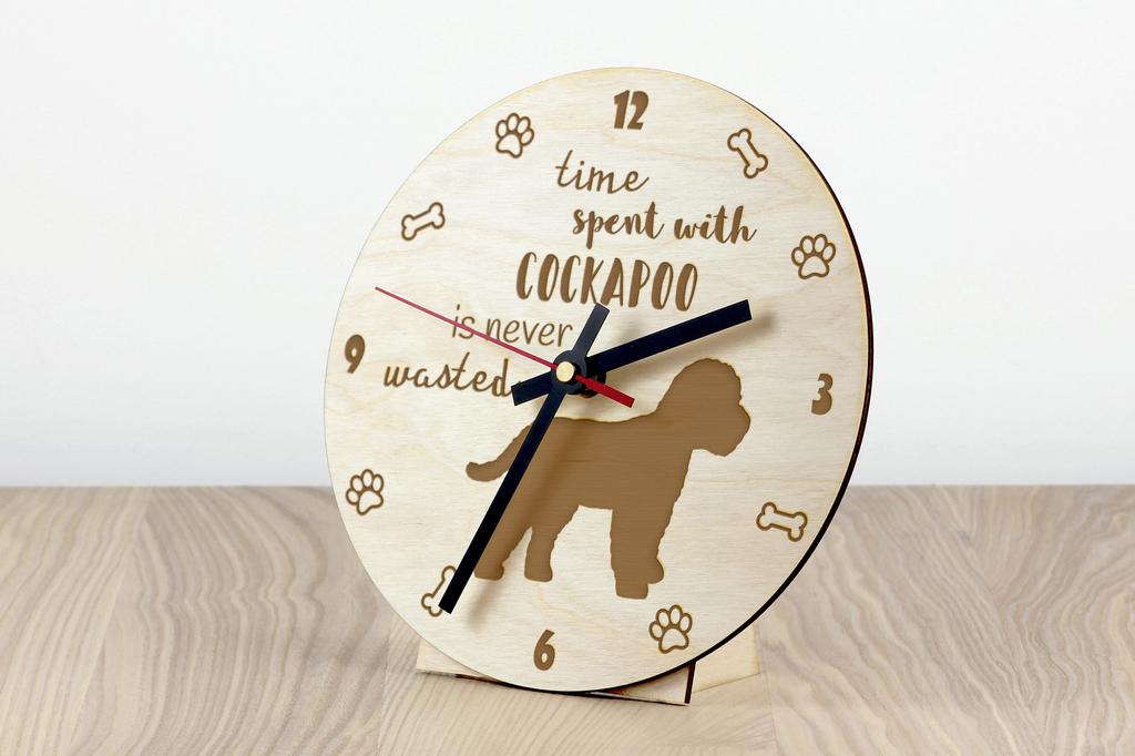 Cockapoo, Cockerpoo, Cockerdoodle - clock with dog, wooden clock with engraving, personalised clock by Art-Dog