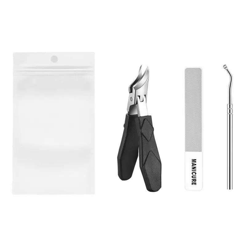 Fine-Tipped Angled Nail Clippers, Large Opening & Anti-Splatter, Portable for Thick and Hard Nails - Manicure Tool