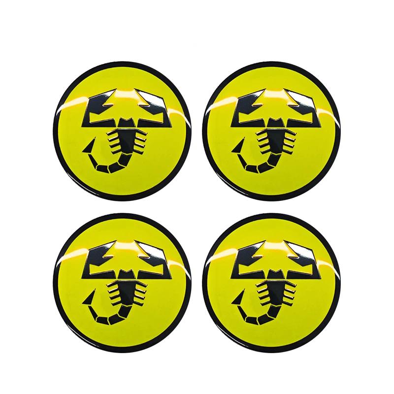 4 szt. 56 mm Emblemat Środkowy Naklejki na Kołpaki Kół Samochodowych Dla Abarth 500 Punto Stilo Palio Bravo Doblo Aegea Strada