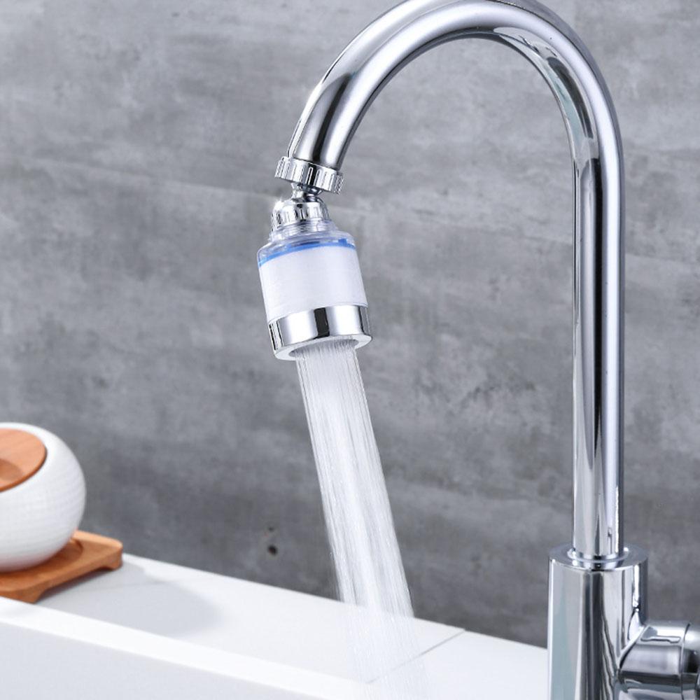 Faucet Filter Splash-Proof Aerator Kitchen Tap Rotating Spout with Universal Connector + Spare Filter Element