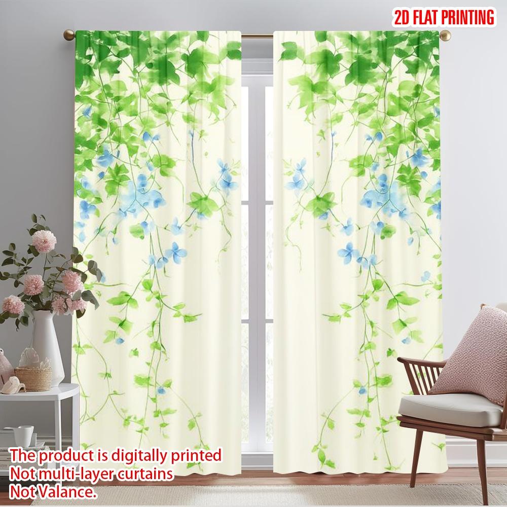 

2pcs,2D plane printing Minimalist Curtains Floral Cascade Versatile Durable Polyester (without rod) Decorations Inside Perfect 52.50×116.00 CM 2pcs