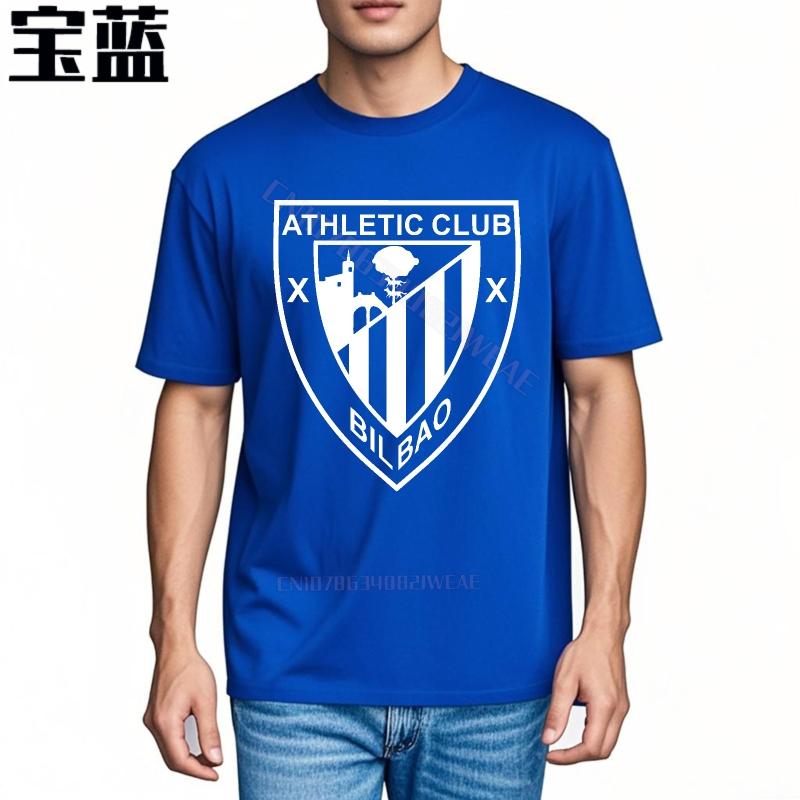 T-shirt Rock Streetwear Girocollo Maglietta Logo Athletic Club Bilbao Design Cotone Taglia Grande T-shirt Retro Oversize Traspirante