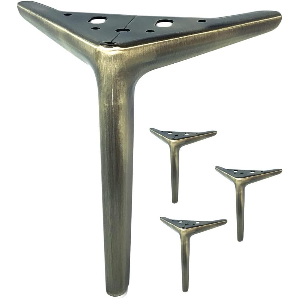 

Antique Brass Furniture Legs for Cabinet Sofa Couch Table Chair Bed Support Set of 4 Metal Mid Century Modern Legs DIY