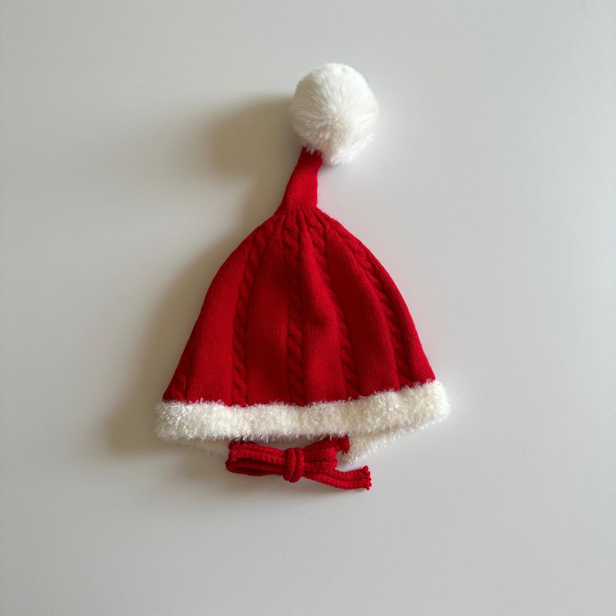 2025 Autumn/Winter Stylish Unisex Baby Christmas Pom-Pom Hat - Red