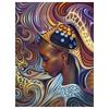 5D Diy Diamond Painting Black Woman Cross Stitch Kit Full Drill Round Diamond Embroidery Mosaic Picture Of Rhinestones Decor