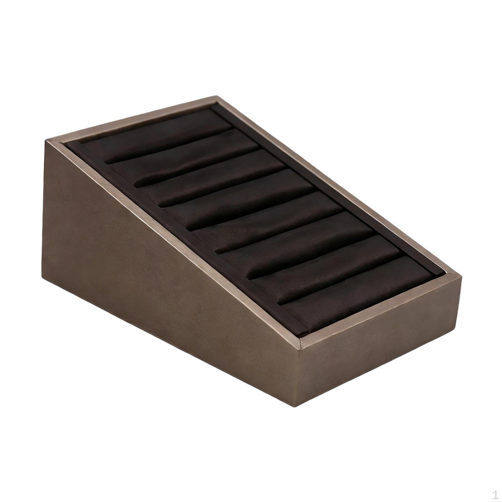 

Jewelry Display Case, Large Capacity Storage Leather Gifts, 7-Slot Holder, Bracelet Brown