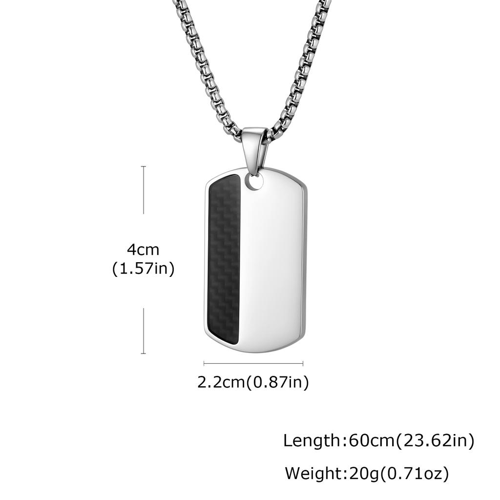 Men's Stylish Dog Tag Pendant Necklace, Stainless Steel Geometric Dog Tag Necklace, Fashion Casual Jewelry Gifts for Father Day