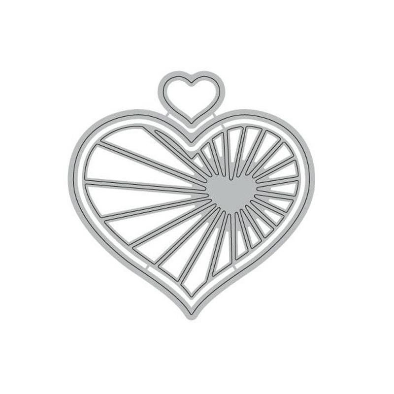 Hollow Out Heart Frame Art Pattern Metal Cutting Dies for Scrapbooking Embossing Stencils Card Making Craft Decor