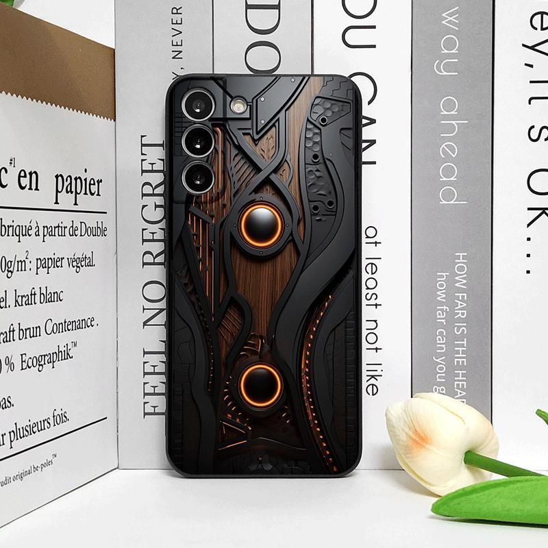 Künstlerische Mechanische Holztextur Muster Handyhülle für Samsung Galaxy S25 S24 S23 Ultra S22 Plus S21 FE A55 5G Weiche Silikonhüllen
