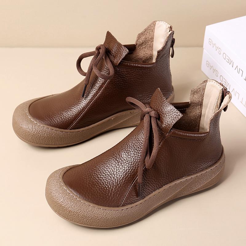 2026 Women's Ankle Boots Flats Fashion Dress Shoes Lace Up Casual Woman Sport Shoes Winter Cozy New Walking Mujer Chelsea Boots