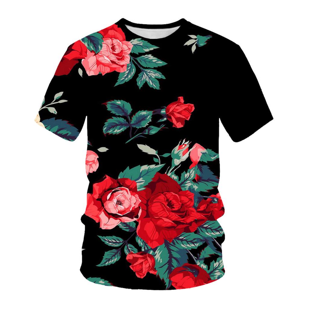 Spring Summer Tops Kids Plus Size Clothing Flower Plant 3D Print T Shirt Chirldren Pattern Tees Short Sleeve Top Breathable Boys Girls T Shirts