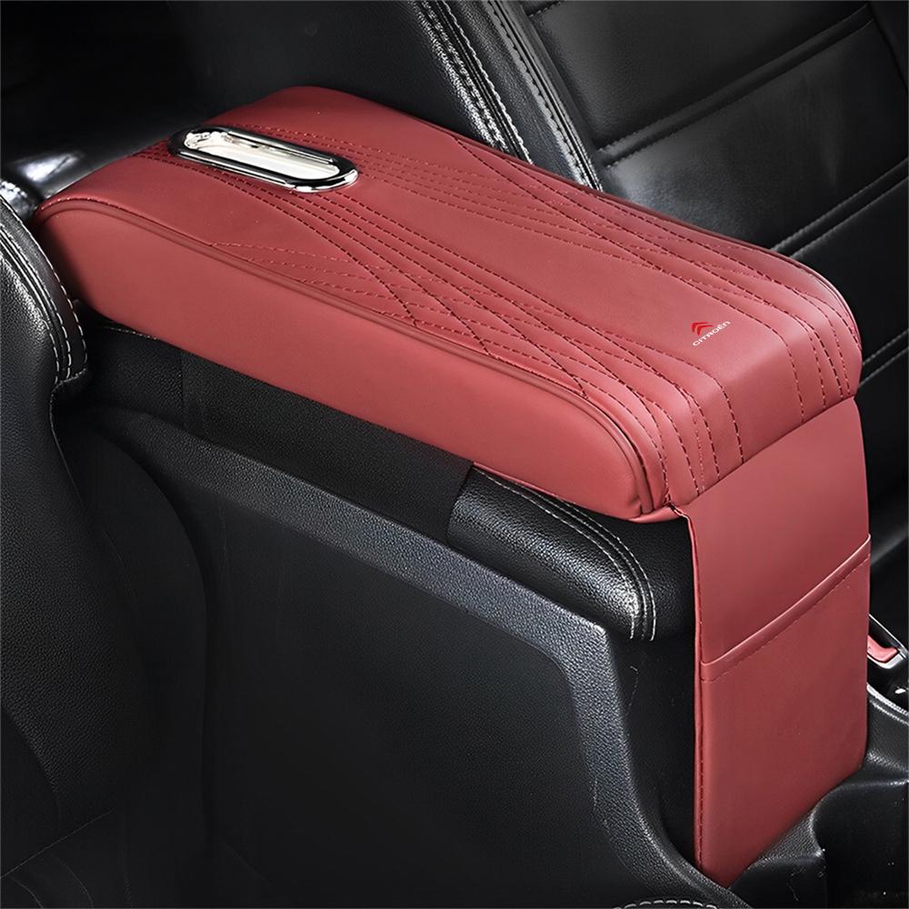 Car Armrest Cushion With Pocket Tissue Storage Bag Center Console Armrest Box Mat For Citroen C3 C4 C6 C8 Berlingo C5 C-ELYSEE ams236
