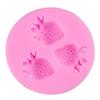 DIY Baked Circular 3-hole Small Strawberry Flip Sugar Cake Chocolate Clay Liquid Silicone Mold for Home Decoration