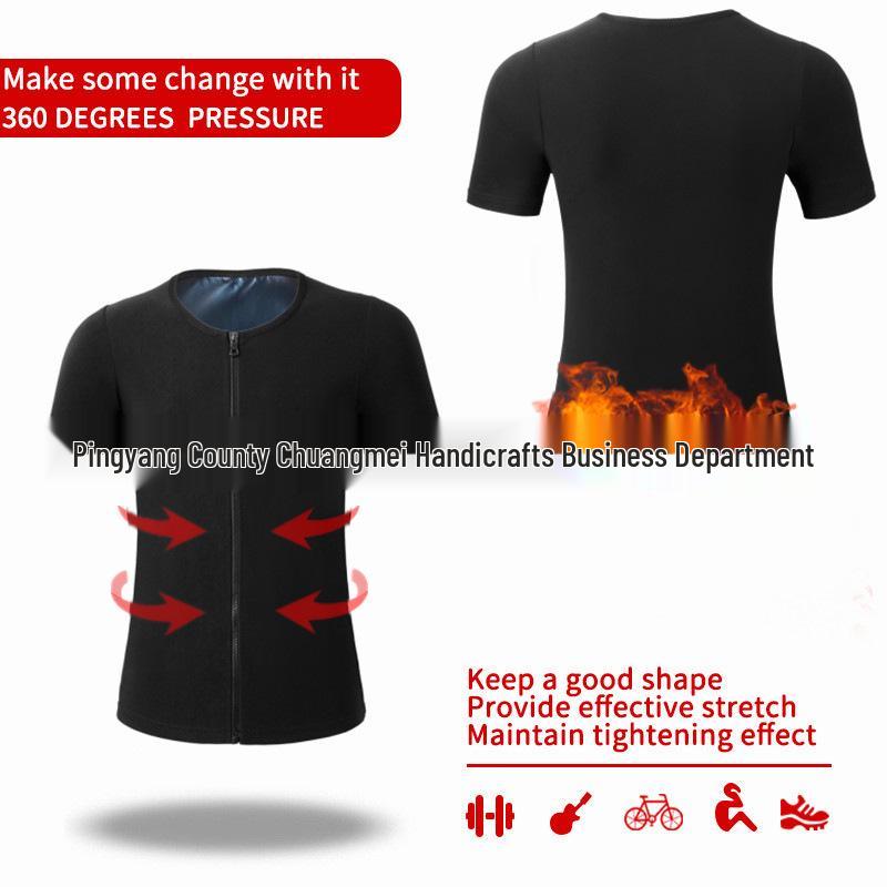 Men's Plus Size Fitness Shapewear Sweat-Inducing Short Sleeve Bodysuit