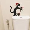 Christmas Personalized Black Cat Gifts Bathroom Toilet and Home Decoration Stickers