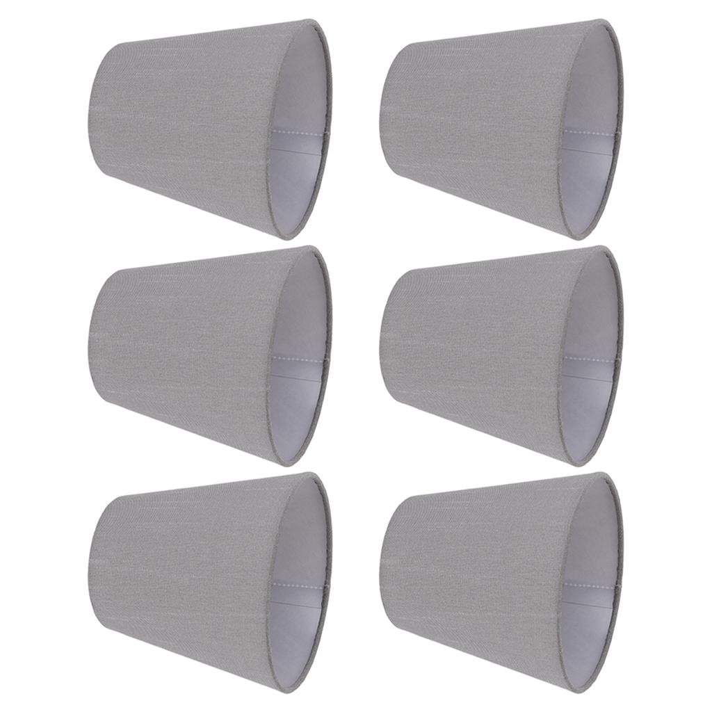 6 stk Stoff Lampeskjerm God Lysgjennomgang E14 Lyspære Lampeskjerm Klassisk Stoff Lampeskjerm for Soverom