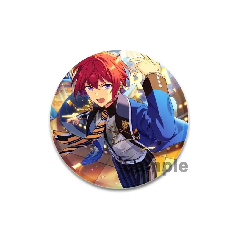 32/44/58mm Ensemble Stars Idol Round Brooch Cartoon Cosplay Badge Icons Lapel Pins for Backpack Gifts Tsukasa Suou