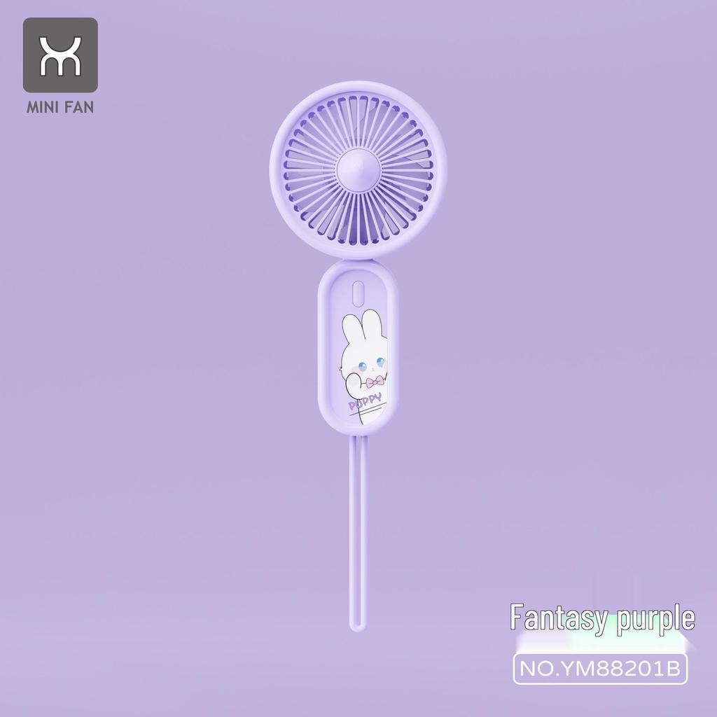 Creative Cartoon Mini Handheld Fan with USB Charging and Phone Holder