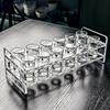 Large Capacity 6 8 12 Hole Glass Tray Cup Organizer Wine Glass Display Stand Holder for Bar Restaurant Kitchen