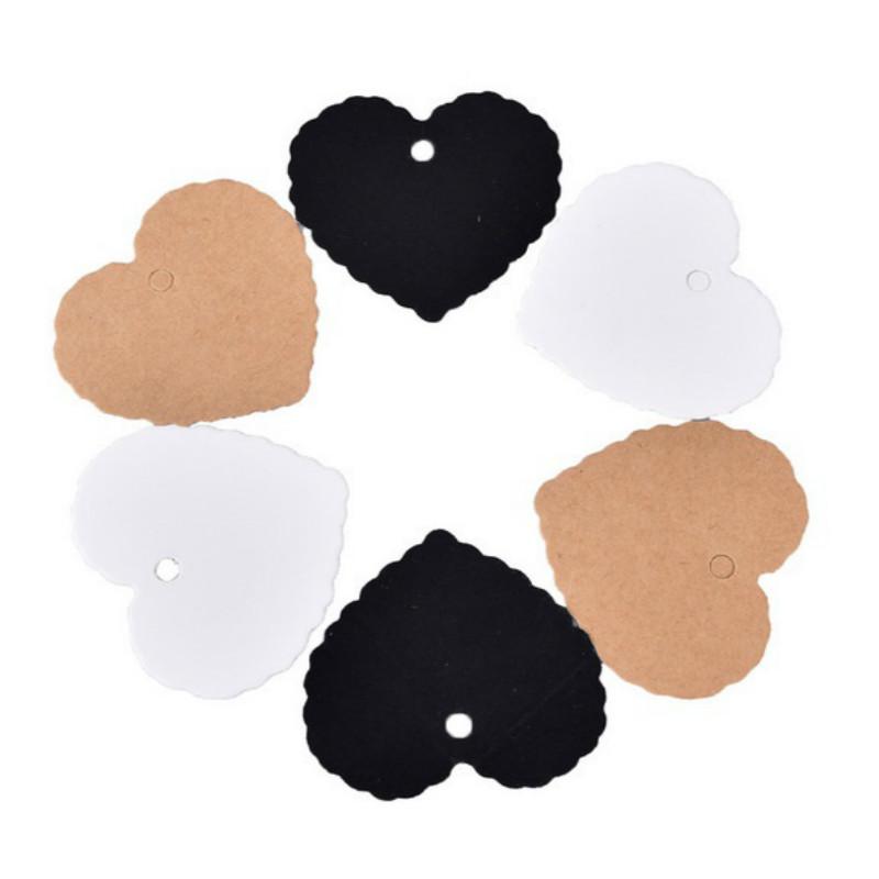 50pcs Valentine's Day Card Label Blank Suitcase Labels Heart Greeting Cards Kraft Paper Wedding