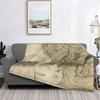L-Lords Of The R-Rings Middle Earth Map Fuzzy Blankets Movie Funny Throw Blankets for Home Hotel Sofa 150*125cm Bedspread