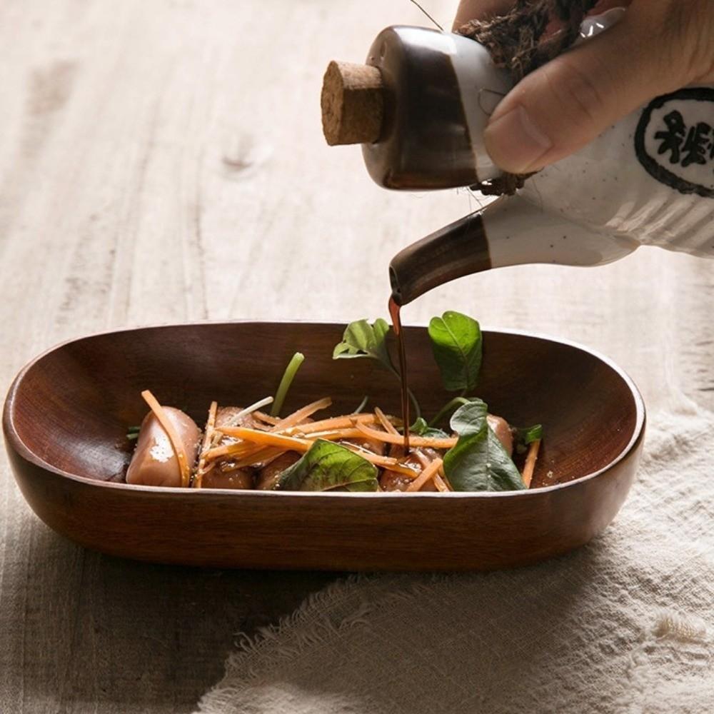 New Japanese Style Boat-Shaped Serving Bowl Rectangular Handmade Boat Shaped Tray Durable Decorative Salad Bowls Household