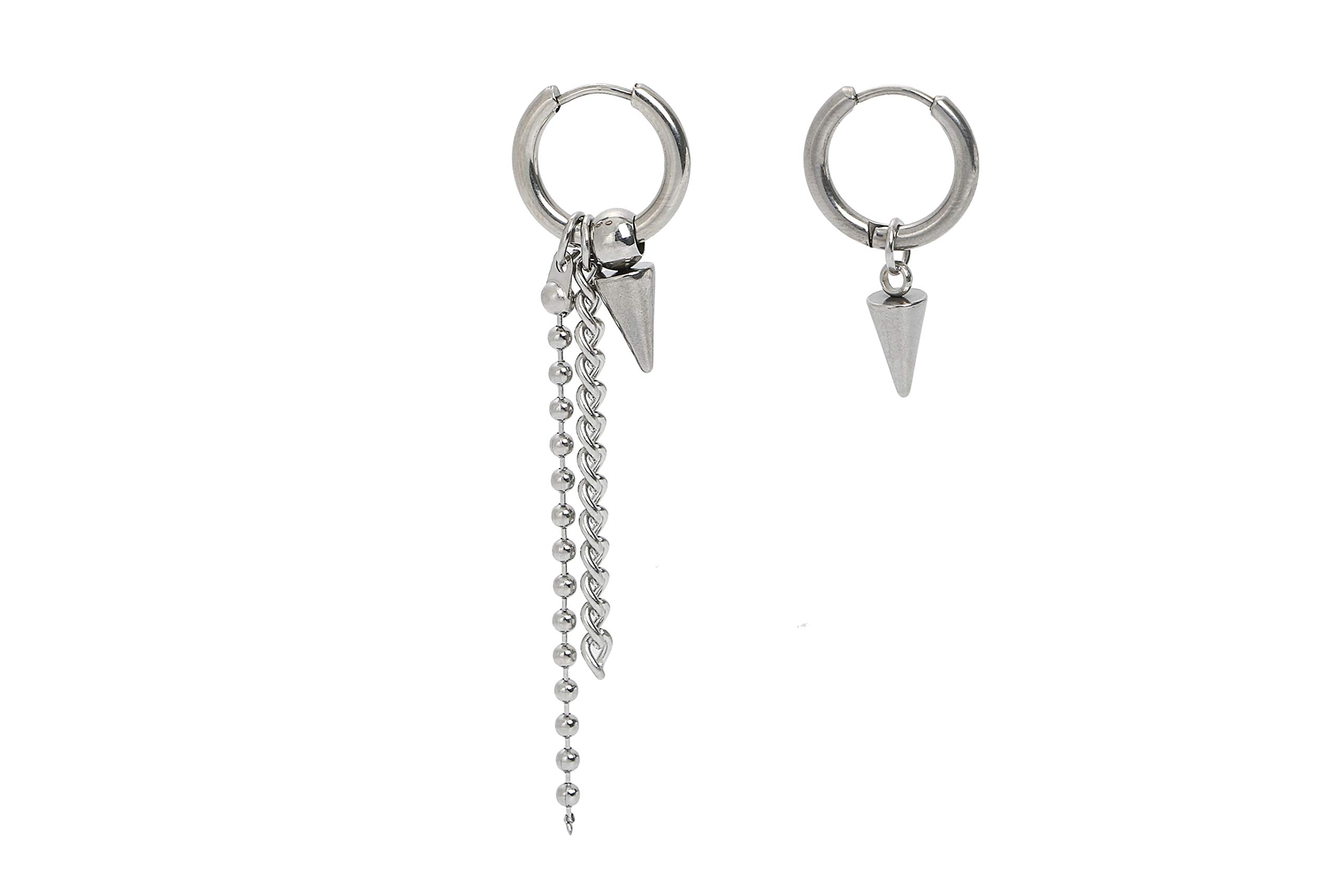 

Earrings SUGA Wearing Motif BTS Style Spike Chain Korean Fashion 2 Piece Accessory Yoongi Model