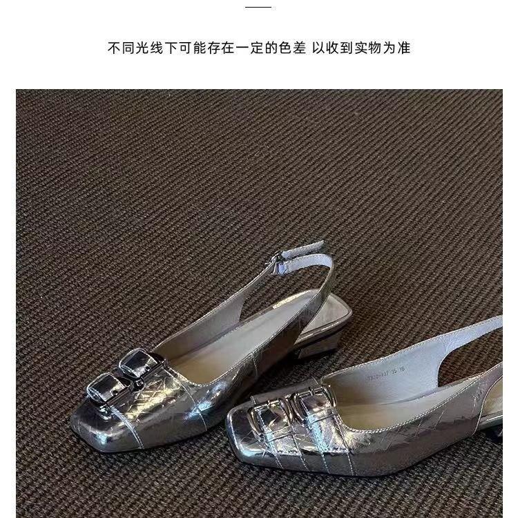 Spring and Summer Retro Light Mouth Thick Heel Mary Jane One-pedal Versatile Skirt Single Shoes Women's Belt Buckle Bag Head Sandals