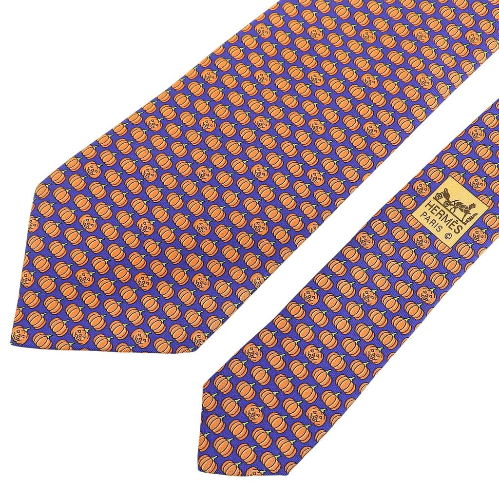 Pristine HERMES tie Pumpkin Pattern silk mens Used