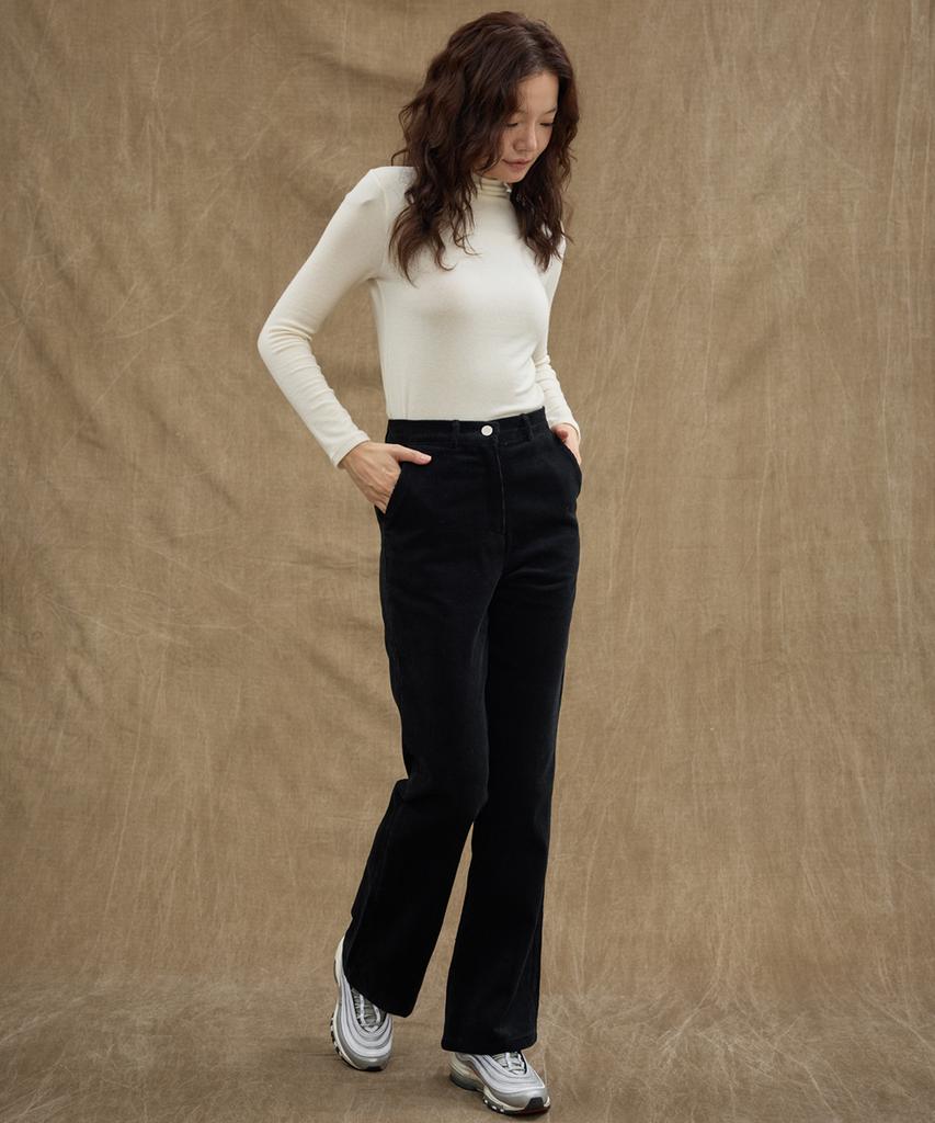 MANAVIS7 Corduroy Bootcut Pants [Black]