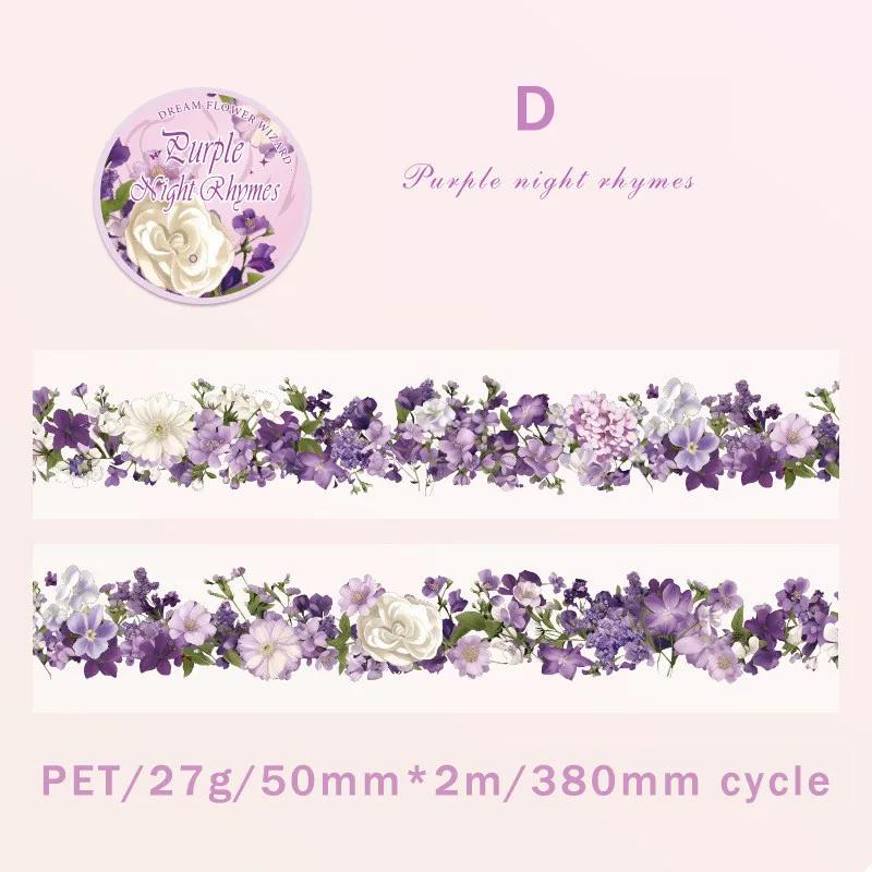 50mm x 2m PET Sunflower Rose Bouquet Handmade Collage Board Art Collage Photo Album Waterproof Creative Stationery Planner Supp