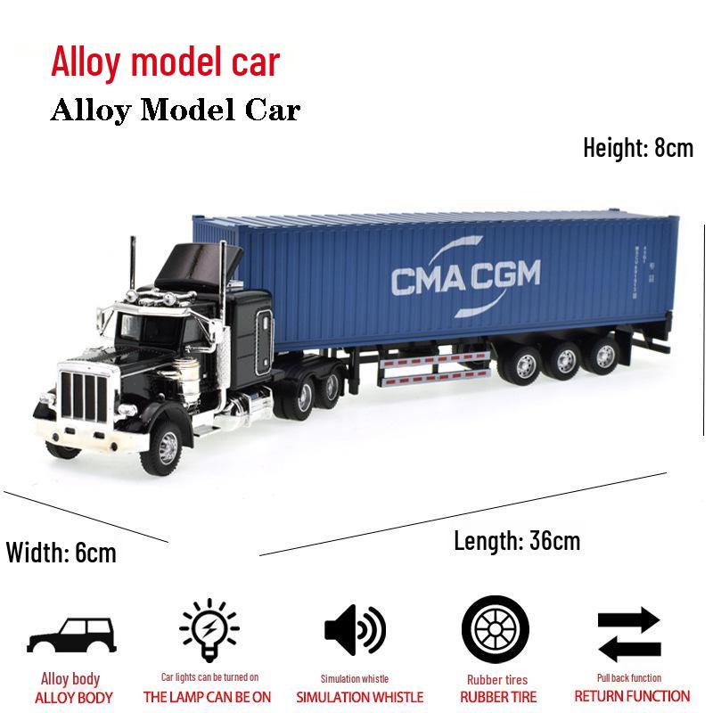 

Игрушечная модель полуприцепа из сплава – Американский грузовик-контейнеровоз