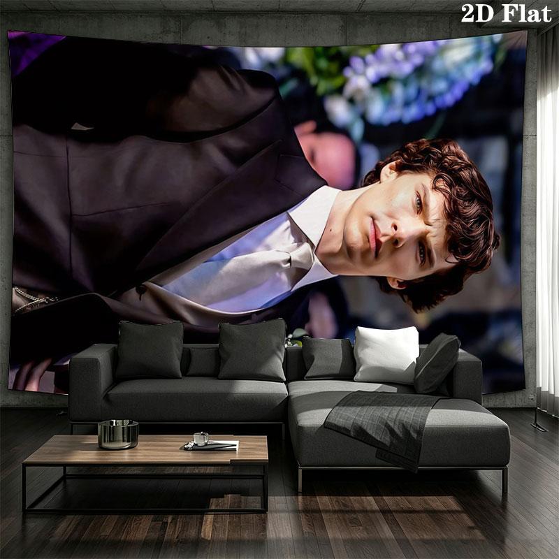 Sherlock Holmes Wall Tapestry, Aesthetic Printed Fabric Blanket, Suitable for Bedroom, Living Room, and Home Decor.