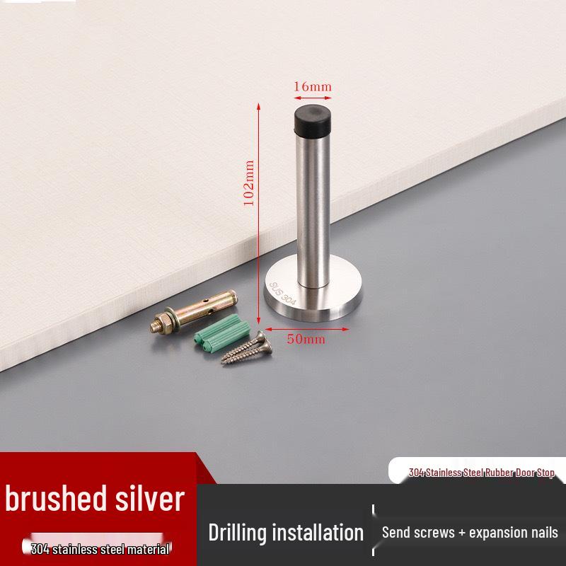 Thickened Stainless Steel Silent Door Stopper with Hydraulic Buffer