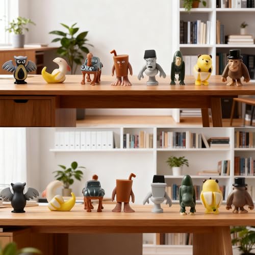 Italian Brain Rot Meme Figures, 24-Piece Surprise Box, Italian Brain Rot, A Taste of Madness and Fantasy, Foldable Interactive Figures, 3cm-5cm Tall,