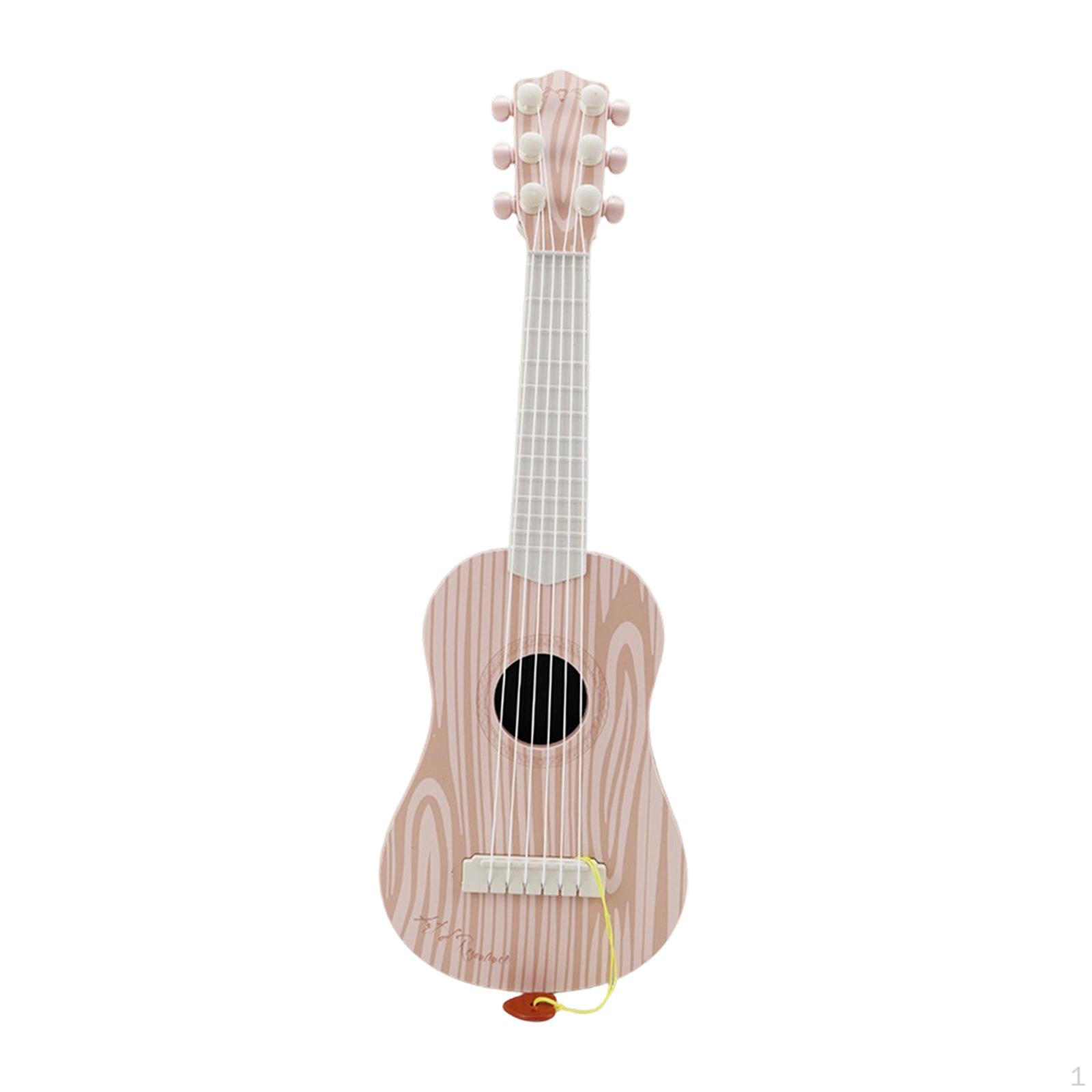 Kids Guitar Toy 6 Strings Musical Realistic Educational Learning for Children white wood