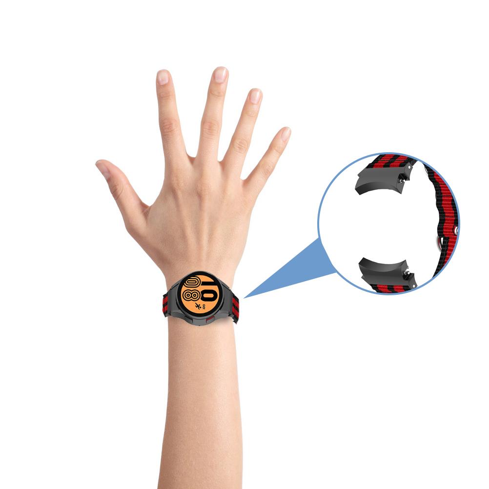 Smartwatch Wristbands Strap Canvas Smartwatch Replacement Band for Watch 4 40mm 44mm for Watch 4 Classic 46mm 42mm Dark