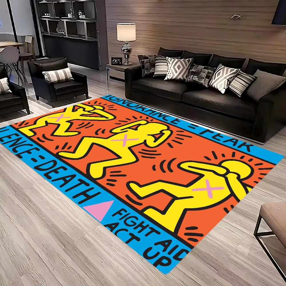 Kreativer Abstrakte-Figur-Teppich – Kühne Wohnzimmer- & Lounge-Dekoration | Rutschfeste Künstlerische Bodenmatte für Moderne Wohnräume