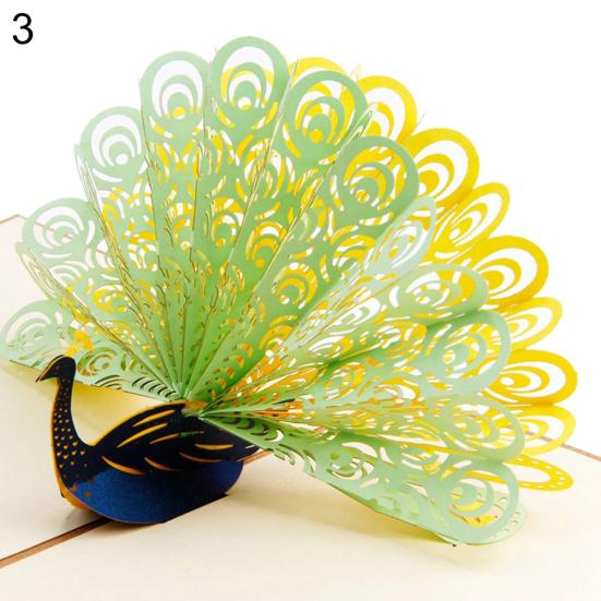 

Peacock 3D Pop Up Greeting Card Christmas Gift Birthday Anniversary Postcard