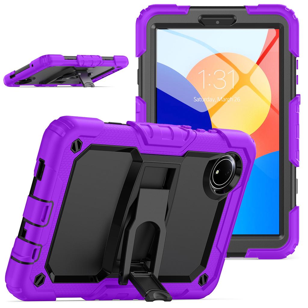 Rugged Kickstand Case For Redmi Pad SE 8.7 Inch 3-Layers Heavy Duty Colourful Cover Shockproof For Redmi Pad SE 4G