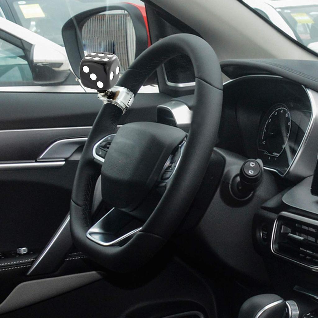 Arenbel Assist Steering Wheel, Car Steering Parts, Dice Shape, Resin, Interior Parts, Black and White